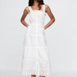 Gap X DOEN White Eyelet Midi Dress - Elegant Summer Style